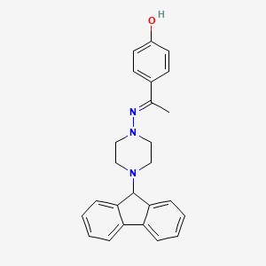 molecular formula C25H25N3O B3725654 4-{N-[4-(9H-fluoren-9-yl)-1-piperazinyl]ethanimidoyl}phenol 