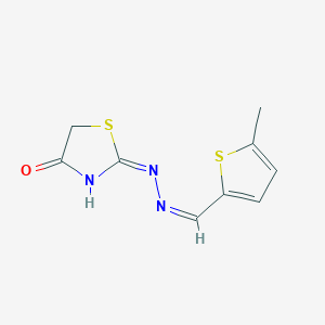 molecular formula C9H9N3OS2 B3725681 5-methyl-2-thiophenecarbaldehyde (4-oxo-1,3-thiazolidin-2-ylidene)hydrazone 