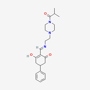 molecular formula C23H31N3O3 B3725704 2-({[2-(4-isobutyryl-1-piperazinyl)ethyl]amino}methylene)-5-phenyl-1,3-cyclohexanedione 