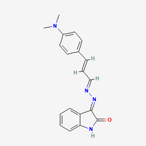 molecular formula C19H18N4O B3725709 3-[4-(dimethylamino)phenyl]acrylaldehyde (2-oxo-1,2-dihydro-3H-indol-3-ylidene)hydrazone 
