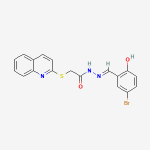 molecular formula C18H14BrN3O2S B3725721 N'-(5-bromo-2-hydroxybenzylidene)-2-(2-quinolinylthio)acetohydrazide 