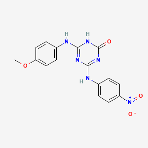 molecular formula C16H14N6O4 B3725739 6-[(4-methoxyphenyl)amino]-4-[(4-nitrophenyl)amino]-1,3,5-triazin-2(1H)-one 
