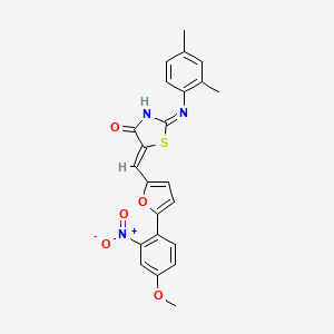 molecular formula C23H19N3O5S B3725759 2-[(2,4-dimethylphenyl)imino]-5-{[5-(4-methoxy-2-nitrophenyl)-2-furyl]methylene}-1,3-thiazolidin-4-one 