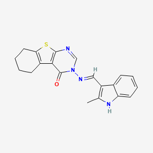 molecular formula C20H18N4OS B3725761 3-{[(2-methyl-1H-indol-3-yl)methylene]amino}-5,6,7,8-tetrahydro[1]benzothieno[2,3-d]pyrimidin-4(3H)-one 