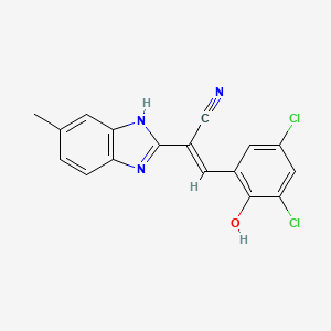 molecular formula C17H11Cl2N3O B3725765 3-(3,5-dichloro-2-hydroxyphenyl)-2-(6-methyl-1H-benzimidazol-2-yl)acrylonitrile 