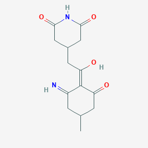 4-[2-(2-amino-4-methyl-6-oxo-1-cyclohexen-1-yl)-2-oxoethyl]-2,6-piperidinedione