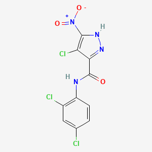 molecular formula C10H5Cl3N4O3 B3725790 4-chloro-N-(2,4-dichlorophenyl)-5-nitro-1H-pyrazole-3-carboxamide 