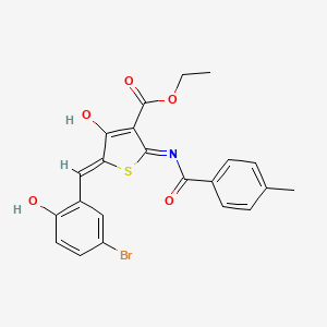 molecular formula C22H18BrNO5S B3725812 ethyl 5-(5-bromo-2-hydroxybenzylidene)-2-[(4-methylbenzoyl)amino]-4-oxo-4,5-dihydro-3-thiophenecarboxylate 