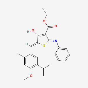 ethyl 2-anilino-5-(5-isopropyl-4-methoxy-2-methylbenzylidene)-4-oxo-4,5-dihydro-3-thiophenecarboxylate