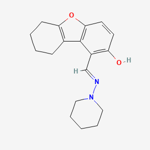molecular formula C18H22N2O2 B3725828 1-[(1-piperidinylimino)methyl]-6,7,8,9-tetrahydrodibenzo[b,d]furan-2-ol 