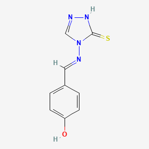 molecular formula C9H8N4OS B3725836 4-{[(3-mercapto-4H-1,2,4-triazol-4-yl)imino]methyl}phenol 
