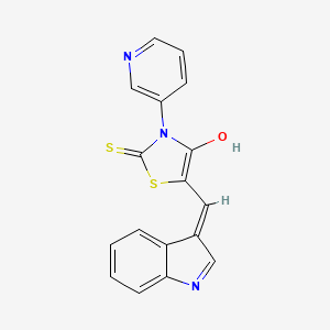 5-(1H-indol-3-ylmethylene)-3-(3-pyridinyl)-2-thioxo-1,3-thiazolidin-4-one