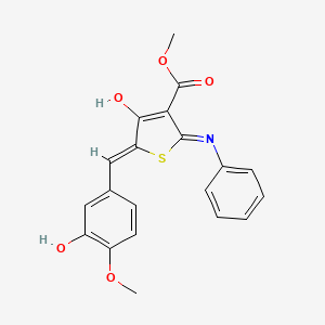 molecular formula C20H17NO5S B3725850 methyl 2-anilino-5-(3-hydroxy-4-methoxybenzylidene)-4-oxo-4,5-dihydro-3-thiophenecarboxylate 