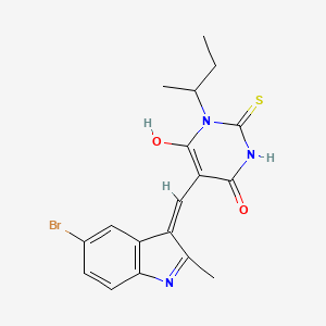 molecular formula C18H18BrN3O2S B3725855 5-[(5-bromo-2-methyl-1H-indol-3-yl)methylene]-1-sec-butyl-2-thioxodihydro-4,6(1H,5H)-pyrimidinedione 