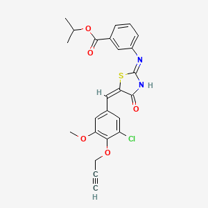molecular formula C24H21ClN2O5S B3725875 isopropyl 3-({5-[3-chloro-5-methoxy-4-(2-propyn-1-yloxy)benzylidene]-4-oxo-1,3-thiazolidin-2-ylidene}amino)benzoate 