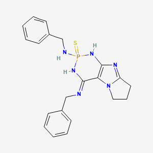 molecular formula C21H23N6PS B3725884 N,N'-dibenzyl-2,6,7,8-tetrahydro-1H-pyrrolo[1',2':1,2]imidazo[4,5-d][1,3,2]diazaphosphinine-2,4-diamine 2-sulfide 