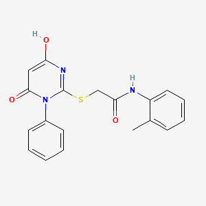 molecular formula C19H17N3O3S B3725891 2-[(4-hydroxy-6-oxo-1-phenyl-1,6-dihydro-2-pyrimidinyl)thio]-N-(2-methylphenyl)acetamide 