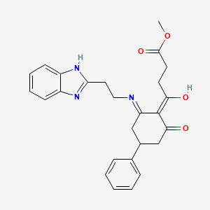 molecular formula C26H27N3O4 B3725918 methyl 4-(2-{[2-(1H-benzimidazol-2-yl)ethyl]amino}-6-oxo-4-phenylcyclohex-1-en-1-yl)-4-oxobutanoate 