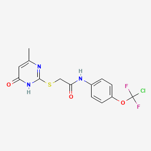 molecular formula C14H12ClF2N3O3S B3725931 N-{4-[chloro(difluoro)methoxy]phenyl}-2-[(4-methyl-6-oxo-1,6-dihydropyrimidin-2-yl)thio]acetamide 