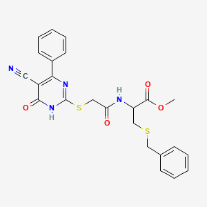 molecular formula C24H22N4O4S2 B3725933 methyl S-benzyl-N-{[(5-cyano-6-oxo-4-phenyl-1,6-dihydropyrimidin-2-yl)thio]acetyl}cysteinate 
