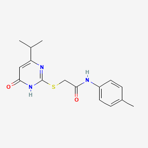 molecular formula C16H19N3O2S B3725989 2-[(4-isopropyl-6-oxo-1,6-dihydro-2-pyrimidinyl)thio]-N-(4-methylphenyl)acetamide 