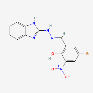 molecular formula C14H10BrN5O3 B3726057 5-bromo-2-hydroxy-3-nitrobenzaldehyde 1H-benzimidazol-2-ylhydrazone 