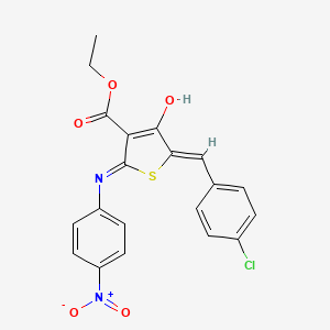 ethyl 5-(4-chlorobenzylidene)-2-[(4-nitrophenyl)amino]-4-oxo-4,5-dihydro-3-thiophenecarboxylate