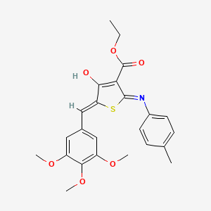 molecular formula C24H25NO6S B3726100 ethyl 2-[(4-methylphenyl)amino]-4-oxo-5-(3,4,5-trimethoxybenzylidene)-4,5-dihydro-3-thiophenecarboxylate 