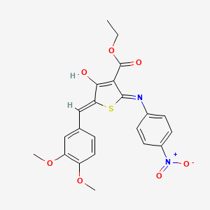 molecular formula C22H20N2O7S B3726109 ethyl 5-(3,4-dimethoxybenzylidene)-2-[(4-nitrophenyl)amino]-4-oxo-4,5-dihydro-3-thiophenecarboxylate 