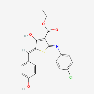 molecular formula C20H16ClNO4S B3726110 ethyl 2-[(4-chlorophenyl)amino]-5-(4-hydroxybenzylidene)-4-oxo-4,5-dihydro-3-thiophenecarboxylate 