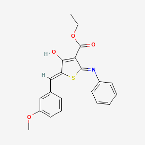molecular formula C21H19NO4S B3726111 ethyl 2-anilino-5-(3-methoxybenzylidene)-4-oxo-4,5-dihydro-3-thiophenecarboxylate 