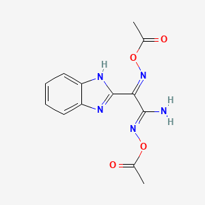 molecular formula C13H13N5O4 B3726123 N'-(acetyloxy)-2-[(acetyloxy)imino]-2-(1H-benzimidazol-2-yl)ethanimidamide 