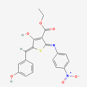molecular formula C20H16N2O6S B3726130 ethyl 5-(3-hydroxybenzylidene)-2-[(4-nitrophenyl)amino]-4-oxo-4,5-dihydro-3-thiophenecarboxylate 