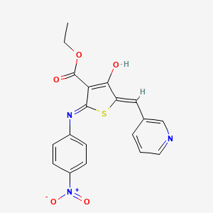 molecular formula C19H15N3O5S B3726135 ethyl 2-[(4-nitrophenyl)amino]-4-oxo-5-(3-pyridinylmethylene)-4,5-dihydro-3-thiophenecarboxylate 