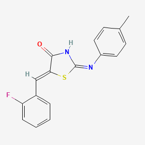 molecular formula C17H13FN2OS B3726139 5-(2-fluorobenzylidene)-2-[(4-methylphenyl)amino]-1,3-thiazol-4(5H)-one 