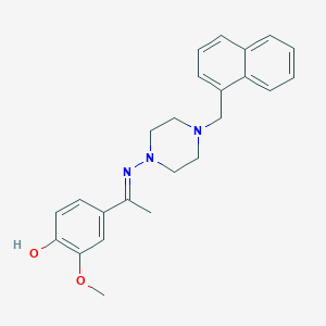 molecular formula C24H27N3O2 B3726151 2-methoxy-4-{N-[4-(1-naphthylmethyl)-1-piperazinyl]ethanimidoyl}phenol 