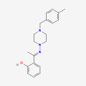molecular formula C20H25N3O B3726162 2-{N-[4-(4-methylbenzyl)-1-piperazinyl]ethanimidoyl}phenol CAS No. 6071-98-3