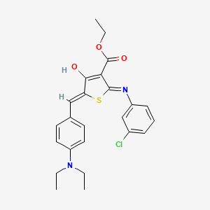molecular formula C24H25ClN2O3S B3726183 ethyl 2-[(3-chlorophenyl)amino]-5-[4-(diethylamino)benzylidene]-4-oxo-4,5-dihydro-3-thiophenecarboxylate CAS No. 6242-80-4