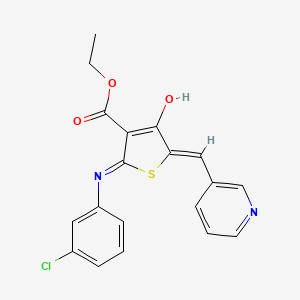 molecular formula C19H15ClN2O3S B3726191 ethyl 2-[(3-chlorophenyl)amino]-4-oxo-5-(3-pyridinylmethylene)-4,5-dihydro-3-thiophenecarboxylate 