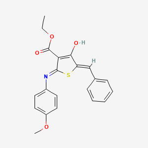 molecular formula C21H19NO4S B3726195 ethyl 5-benzylidene-2-[(4-methoxyphenyl)amino]-4-oxo-4,5-dihydro-3-thiophenecarboxylate 