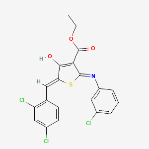 molecular formula C20H14Cl3NO3S B3726200 ethyl 2-[(3-chlorophenyl)amino]-5-(2,4-dichlorobenzylidene)-4-oxo-4,5-dihydro-3-thiophenecarboxylate 