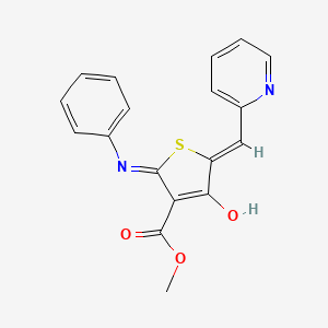 methyl 2-anilino-4-oxo-5-(2-pyridinylmethylene)-4,5-dihydro-3-thiophenecarboxylate