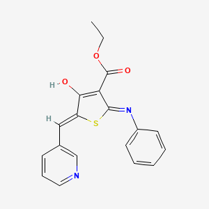 molecular formula C19H16N2O3S B3726211 ethyl 2-anilino-4-oxo-5-(3-pyridinylmethylene)-4,5-dihydro-3-thiophenecarboxylate 