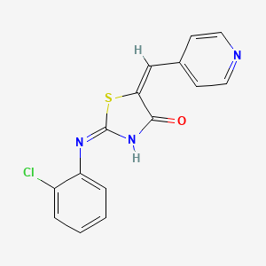 molecular formula C15H10ClN3OS B3726226 2-[(2-chlorophenyl)amino]-5-(4-pyridinylmethylene)-1,3-thiazol-4(5H)-one 