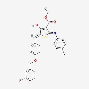 ethyl 5-{4-[(3-fluorobenzyl)oxy]benzylidene}-2-[(4-methylphenyl)amino]-4-oxo-4,5-dihydro-3-thiophenecarboxylate