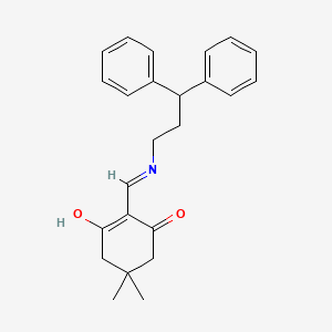 molecular formula C24H27NO2 B3726243 2-{[(3,3-diphenylpropyl)amino]methylene}-5,5-dimethyl-1,3-cyclohexanedione 