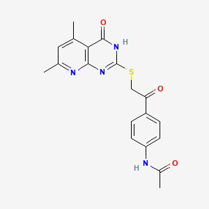 molecular formula C19H18N4O3S B3726249 N-(4-{2-[(4-hydroxy-5,7-dimethylpyrido[2,3-d]pyrimidin-2-yl)thio]acetyl}phenyl)acetamide 