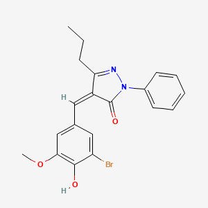 molecular formula C20H19BrN2O3 B3726266 4-(3-bromo-4-hydroxy-5-methoxybenzylidene)-2-phenyl-5-propyl-2,4-dihydro-3H-pyrazol-3-one 