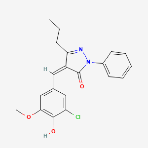 molecular formula C20H19ClN2O3 B3726281 4-(3-chloro-4-hydroxy-5-methoxybenzylidene)-2-phenyl-5-propyl-2,4-dihydro-3H-pyrazol-3-one 