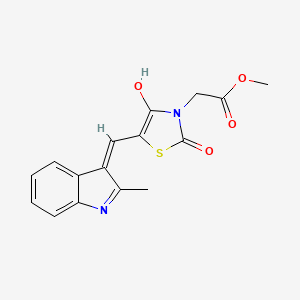 molecular formula C16H14N2O4S B3726286 methyl {5-[(2-methyl-1H-indol-3-yl)methylene]-2,4-dioxo-1,3-thiazolidin-3-yl}acetate 
